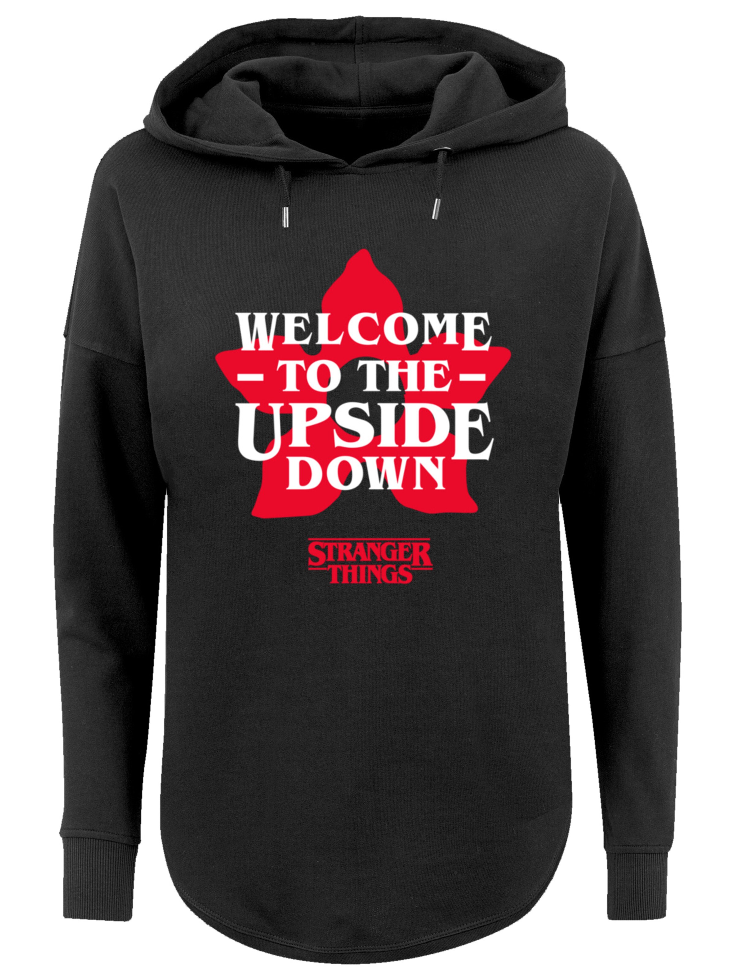 F4NT4STIC Sweatshirt 'Stranger Things Upside Down Dreams Netflix TV Series' in Zwart: voorkant