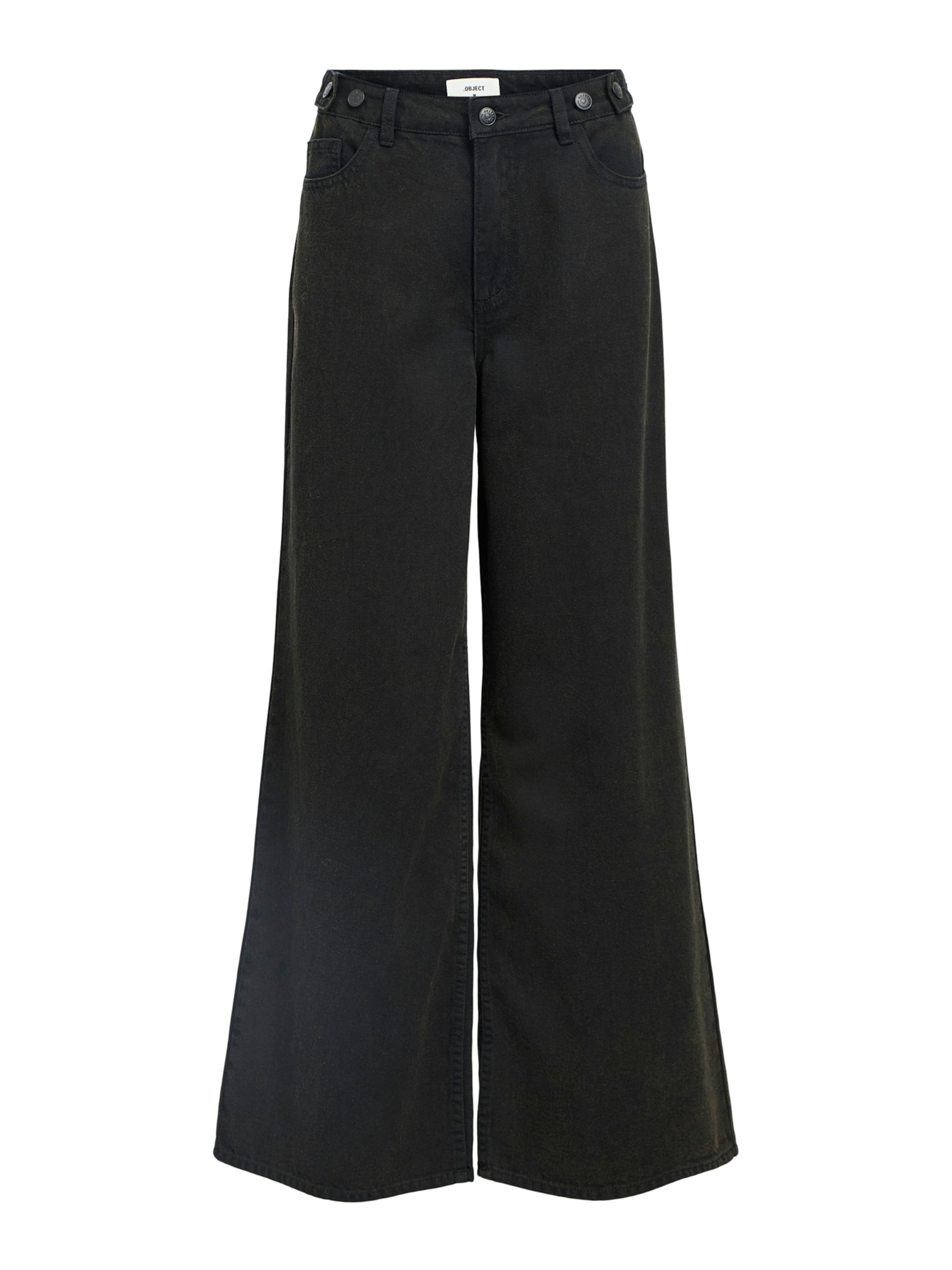 OBJECT Wide leg Jeans 'OBJMOJI KAMATA' in Black: front