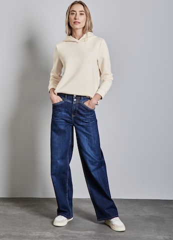 STREET ONE Cupro Sweat Hoodie in Beige: Vorderseite