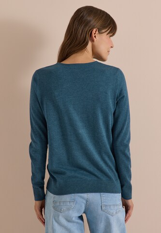 CECIL Basic Pullover mit Rundhals in Unifarbe in Blau