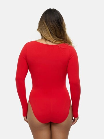 cfab Shapingbody 'Bodysuit Sculpting Shapewear Longsleeve mit Slip' i röd