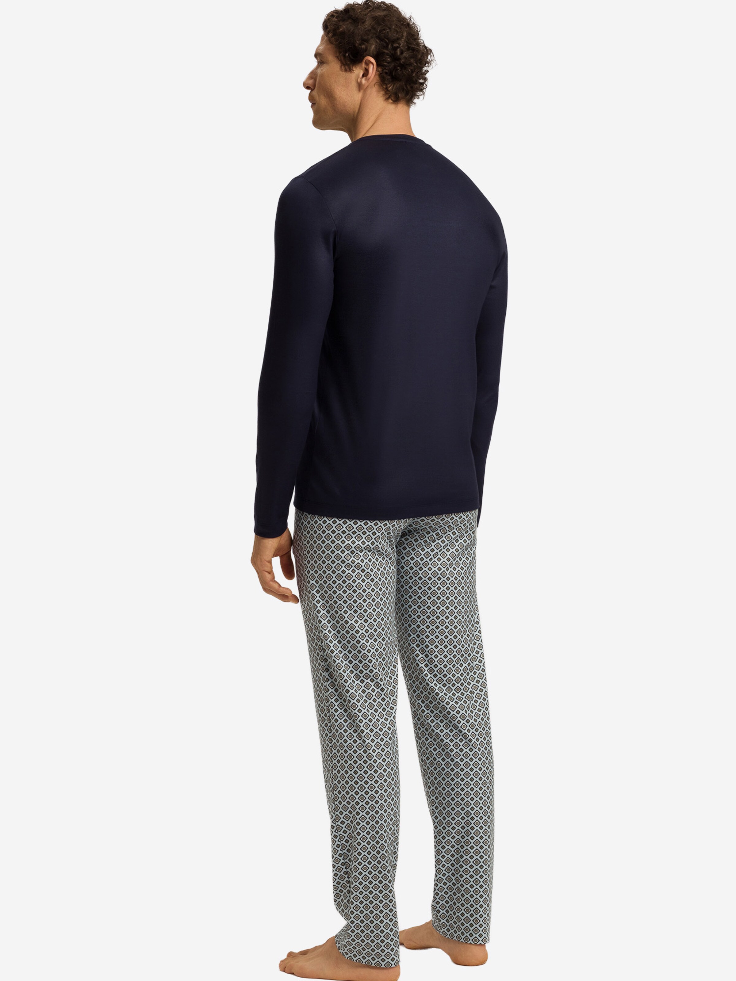 Hanro Pajamas long ' Night & Day ' in Blue