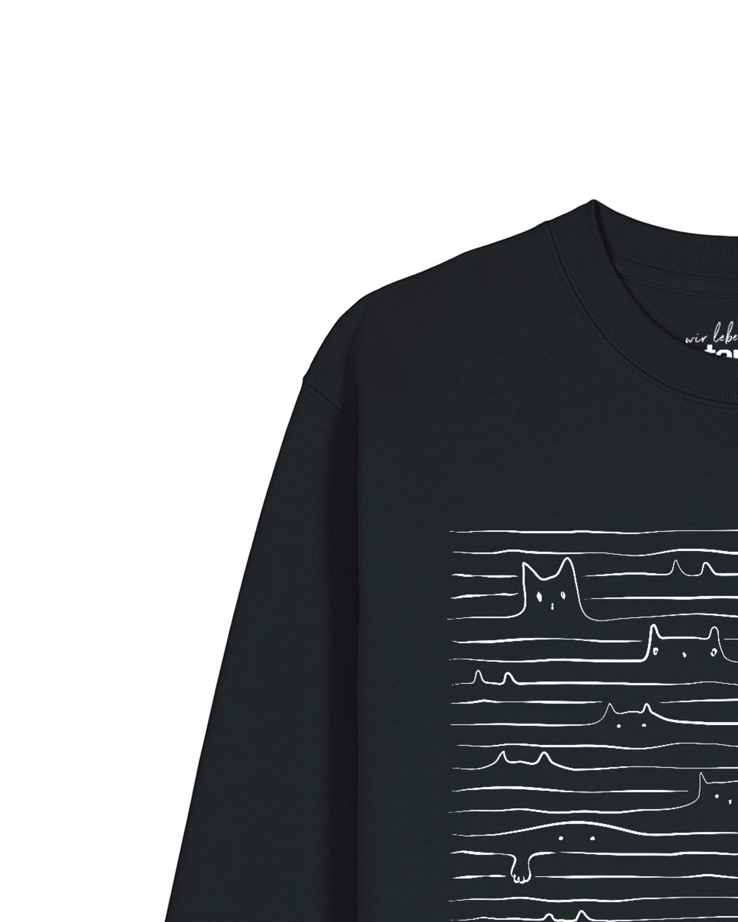 Felpa 'Doodle Cats' di Watapparel in nero