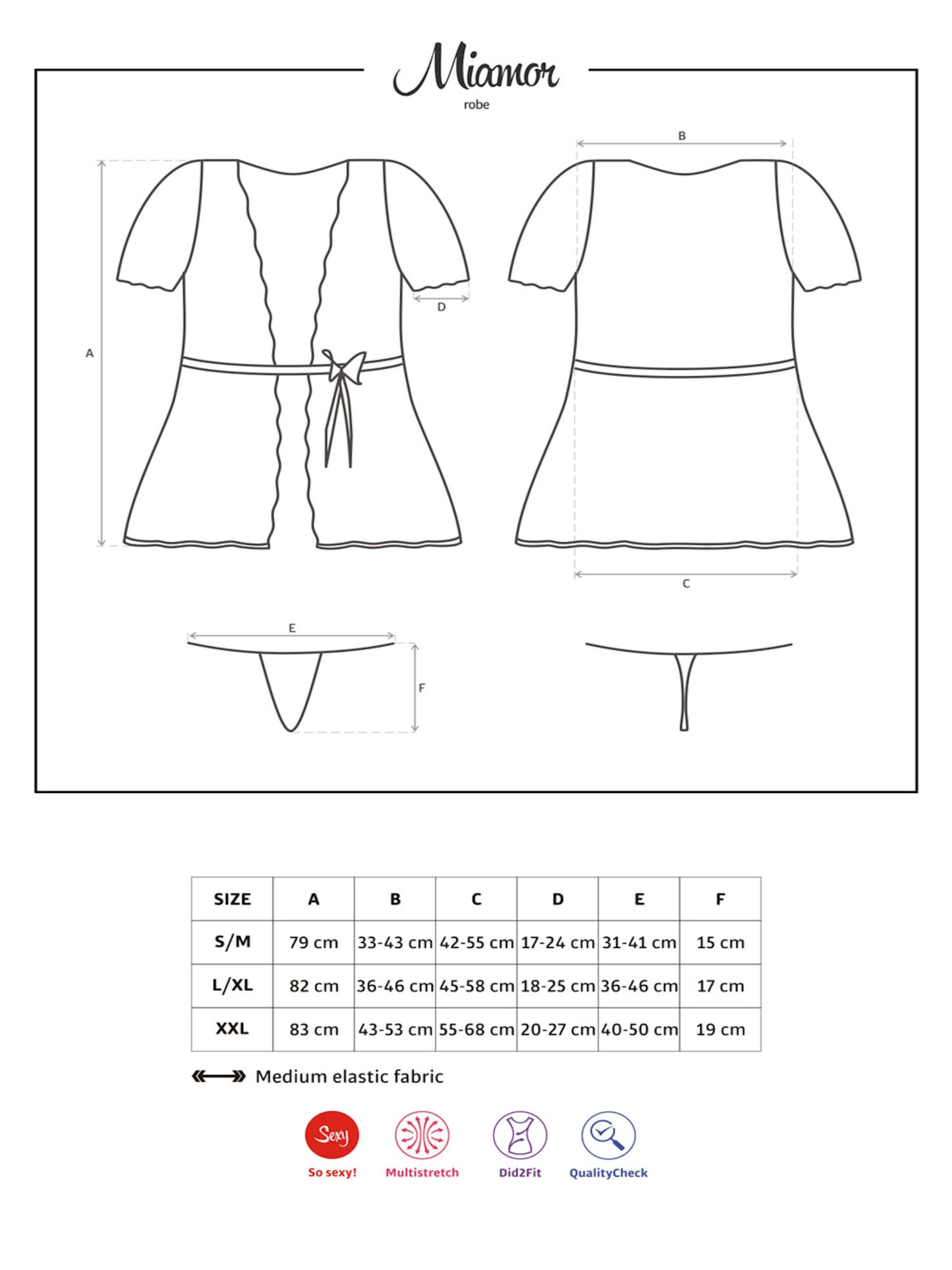 Obsessive Short Bathrobe 'Pegnoir Miamor' in Black