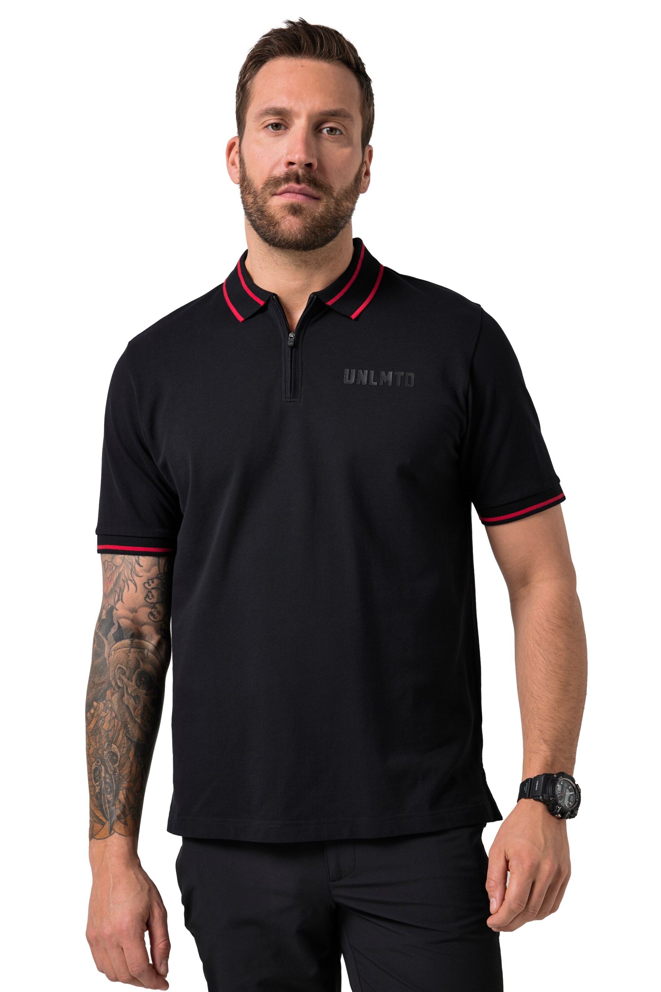 JAY-PI Poloshirt in Schwarz: Vorderseite