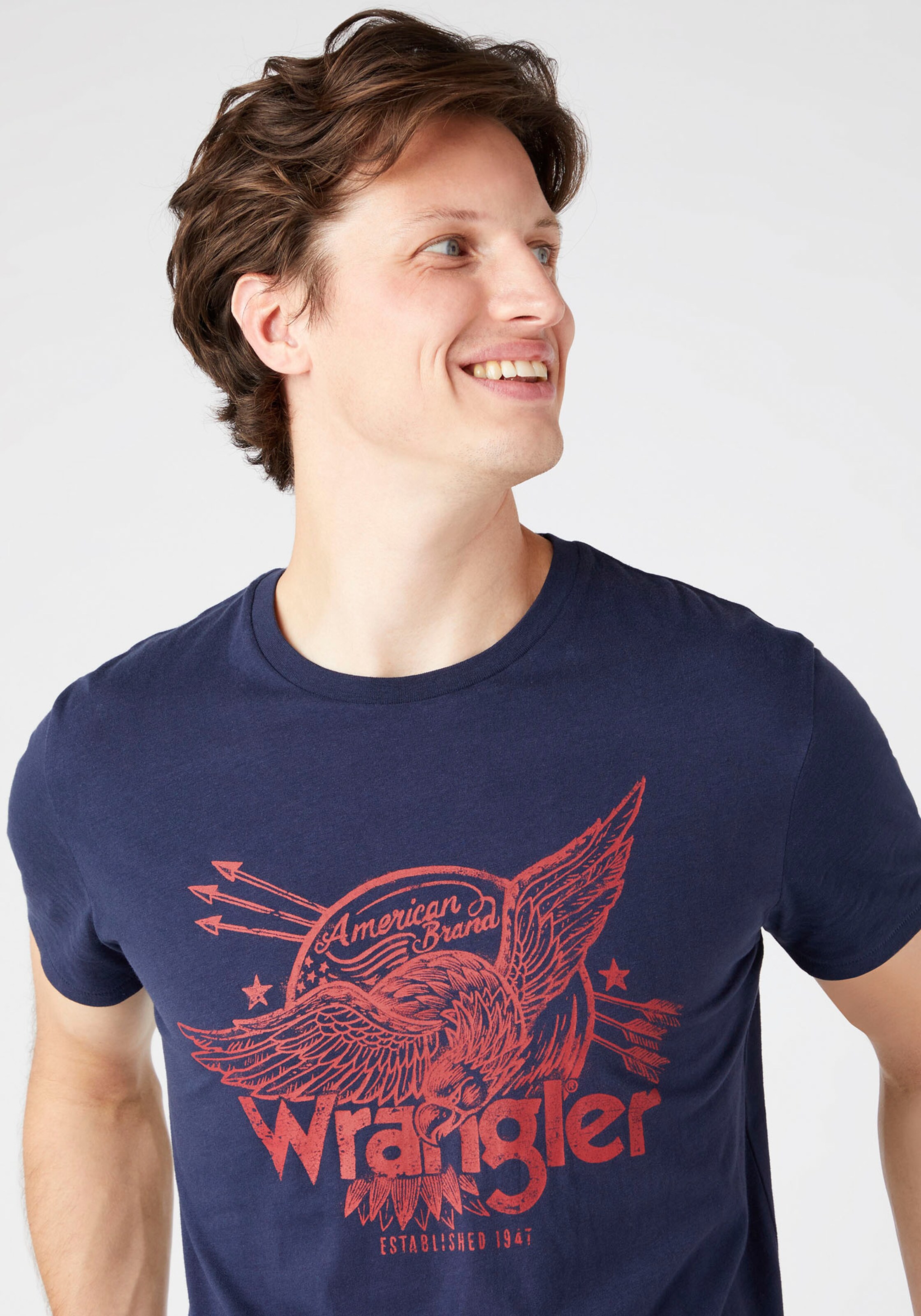 Männer Shirts WRANGLER T-Shirt in Navy - BR54459 Männer Shirts WRANGLER T-Shirt in Navy - BR54459