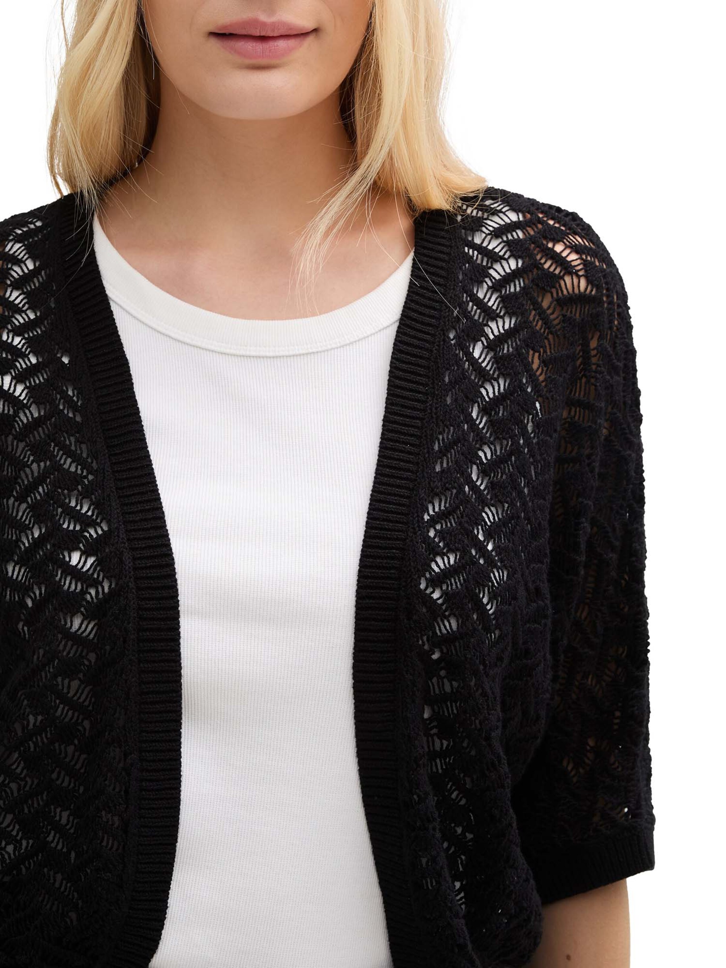 TOM TAILOR Kardigán - Čierna