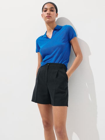 MANGO Regular Trousers with creases 'NAPOLI' in Black