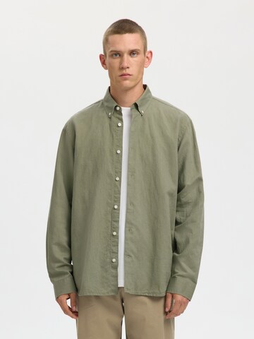 SELECTED Regular Fit Paita 'SLHCLAY' värissä harmaa: etupuoli