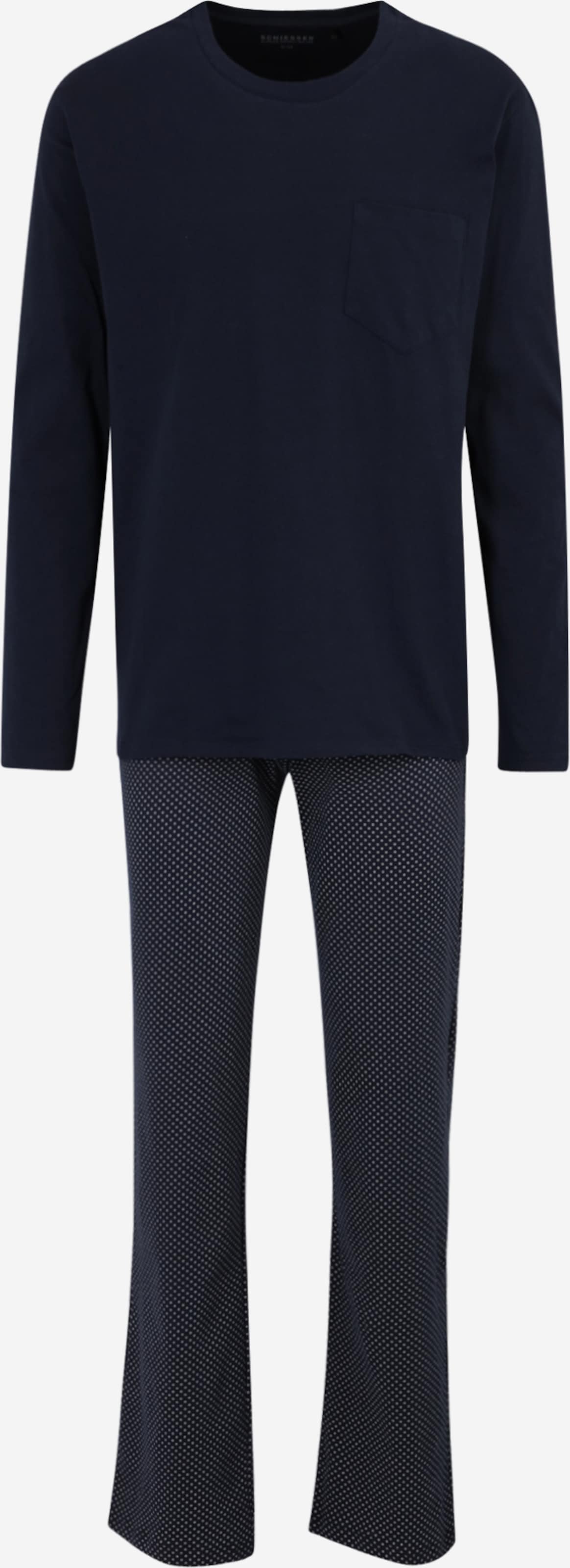 SCHIESSER Long Pajamas in YOU ABOUT Navy 