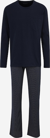 SCHIESSER Hosszú pizsama - kék: elől