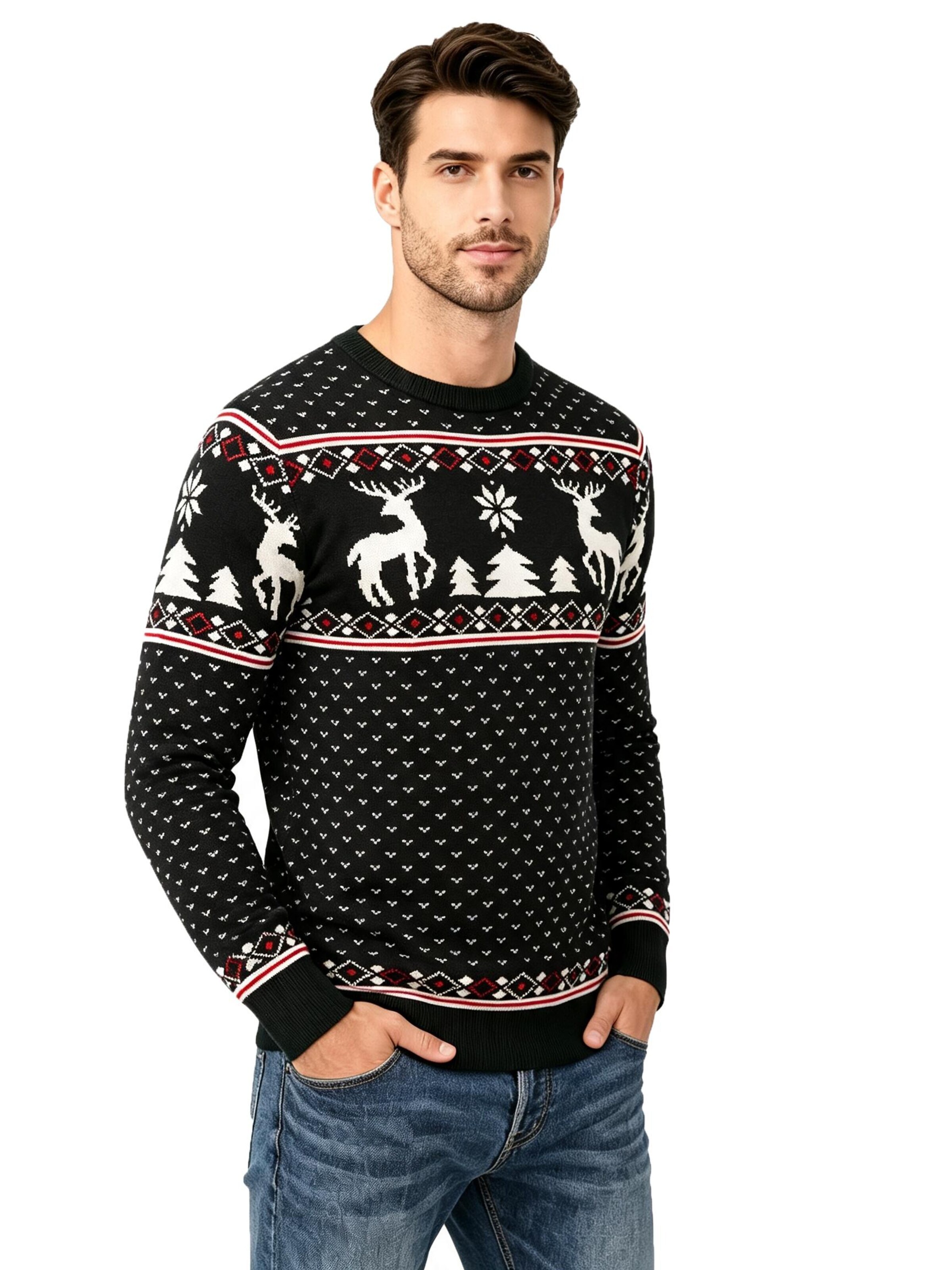 KoJooin Sweater 'Weihnachtspullover für Herren' in Black