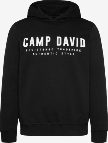 CAMP DAVID Sweatshirt in Black: front