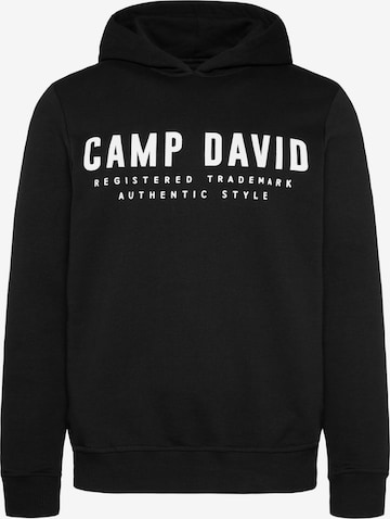 CAMP DAVID Sweatshirt in Black: front