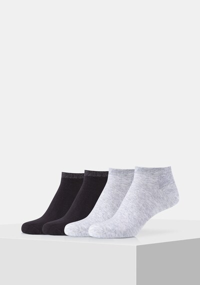 GABOR Sneakersocken 'Amelie' im 4er Pack in grau schwarz Lotto Sneakersocken 3er Pack Schwarz: : Bekleidung