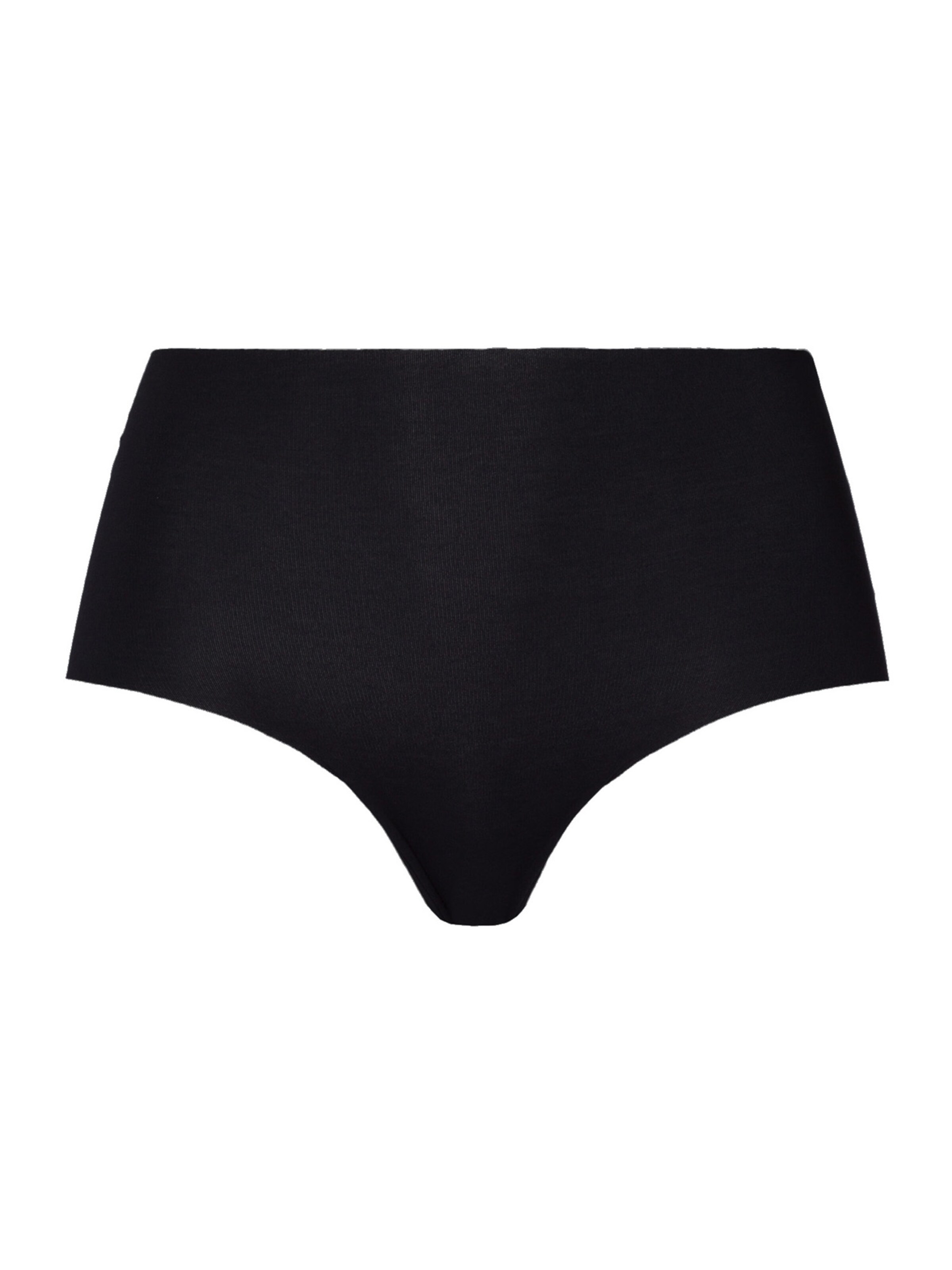 Hanro Maxislip ' Invisible Cotton ' in Schwarz: Vorderseite