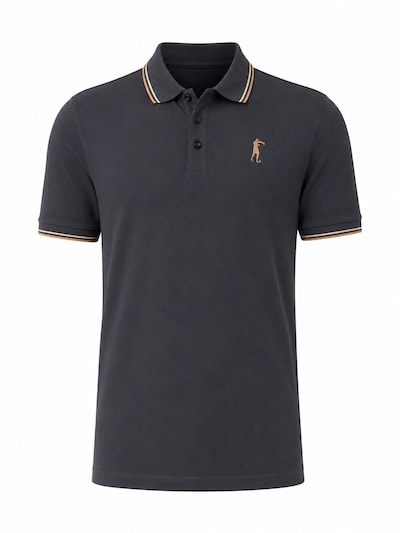 Boxeur des Rues Shirt 'Herren Poloshirt Boxeur des Rues aus Piqué-Baumwolle, Anthrazitgrau, Orange Akzente'‌‌‌ in XS in grau, Produktansicht