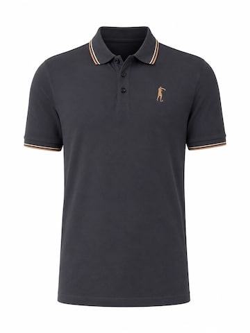 Boxeur des Rues Shirt 'Herren Poloshirt Boxeur des Rues aus Piqué-Baumwolle, Anthrazitgrau, Orange Akzente' in Grey: front