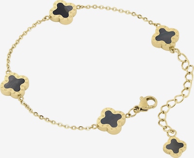 Lenoites Bracelet 'Four-leaf Clover Mini 20' in Gold / Black, Item view