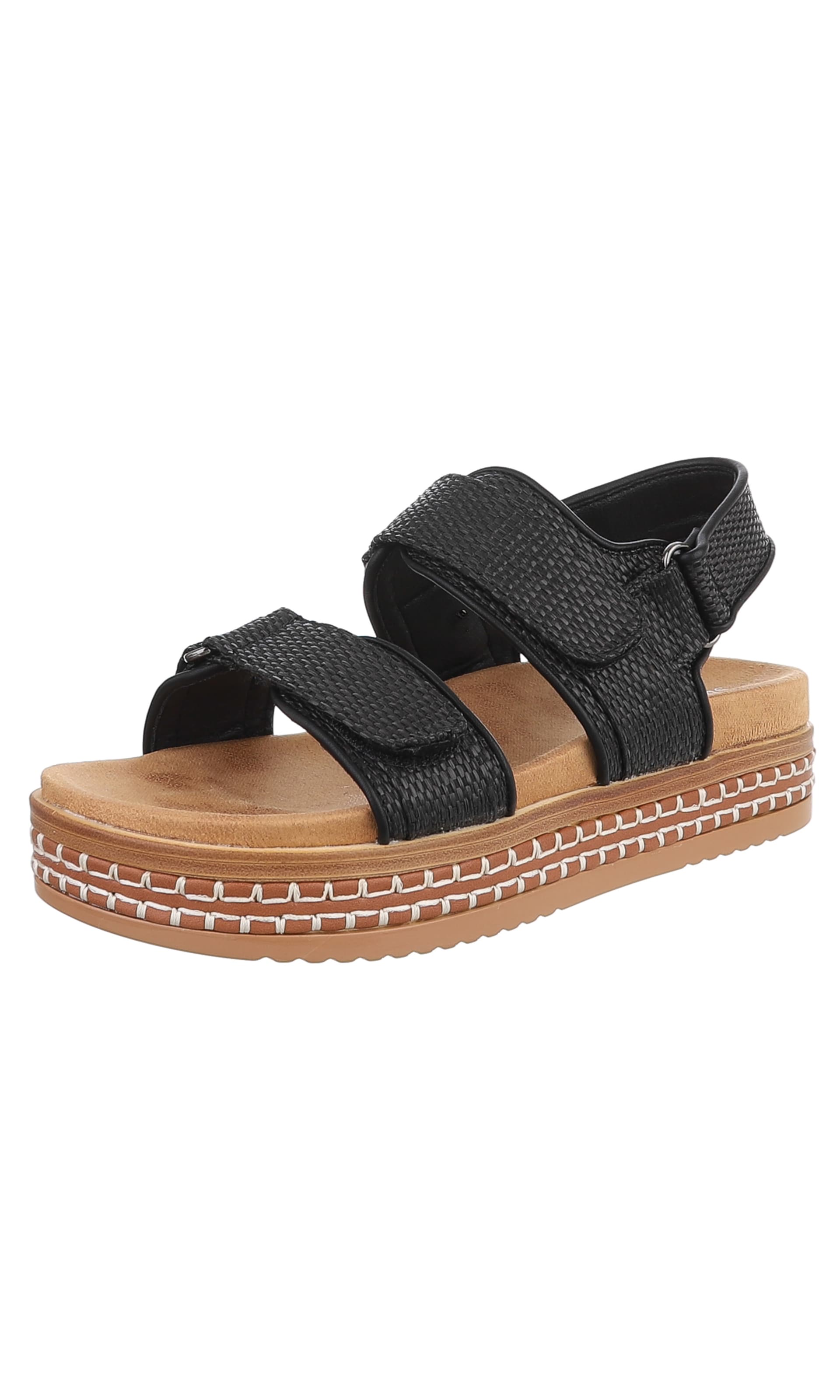 Ital-Design Sandale in Schwarz: Vorderseite