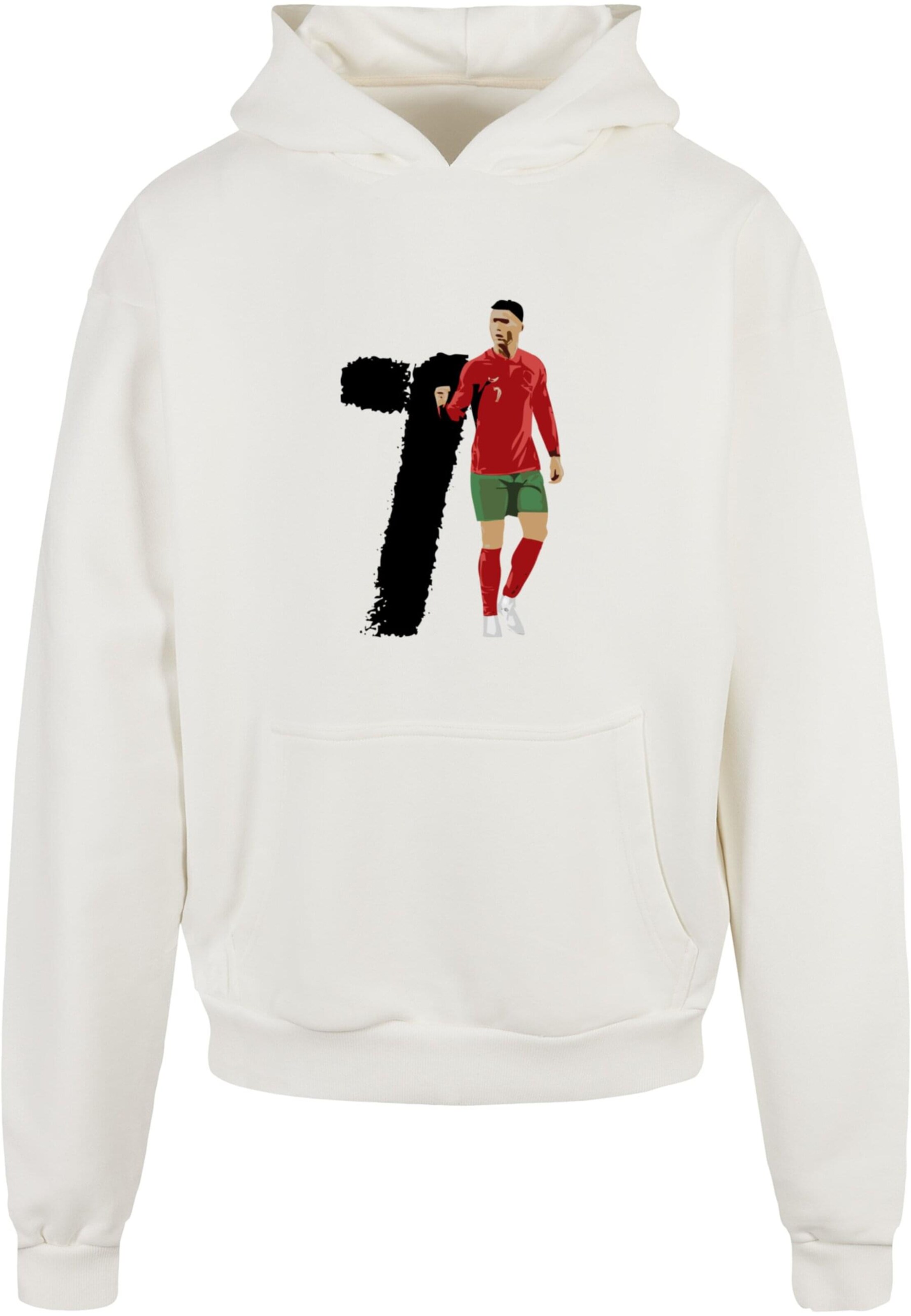 Merchcode Sweatshirt 'Player 3' in Wit: voorkant