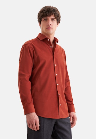 SEIDENSTICKER Regular fit Button Up Shirt in Orange: front