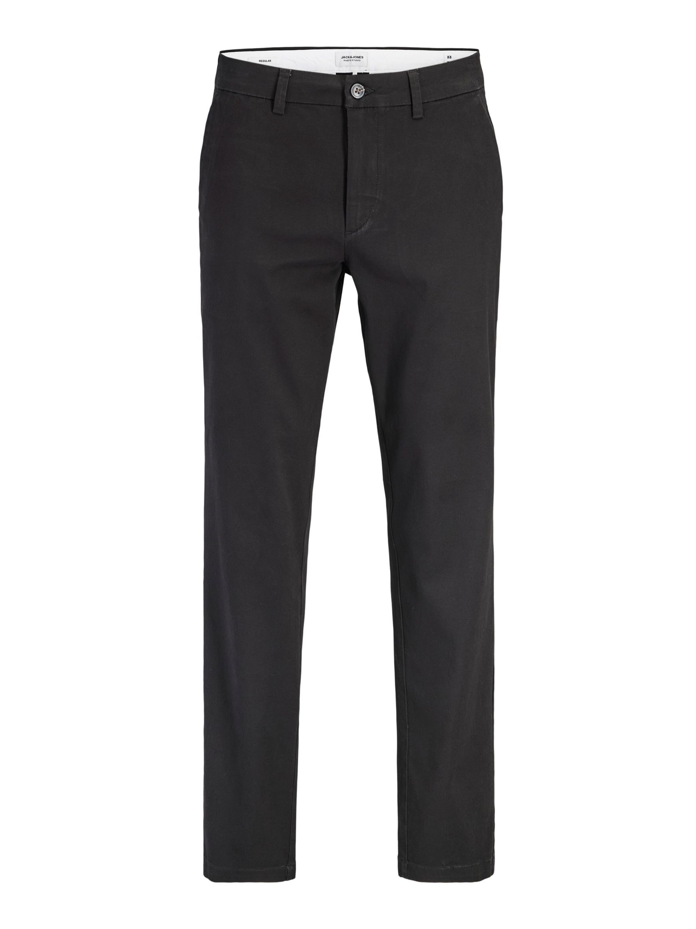 JACK & JONES Chino trousers in Black: front