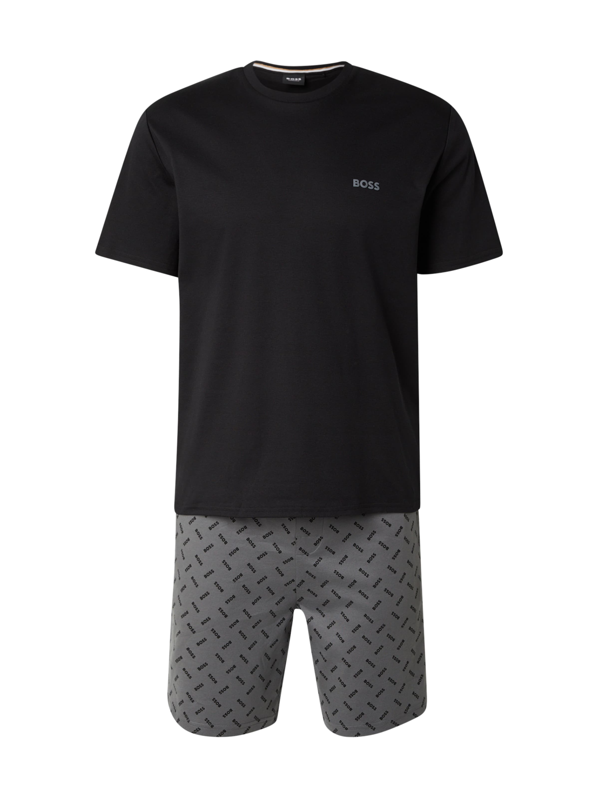 Pijama scurtă de la BOSS pe gri: față