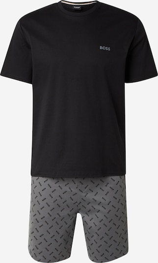 BOSS Kratka pidžama u siva / crna, Pregled proizvoda