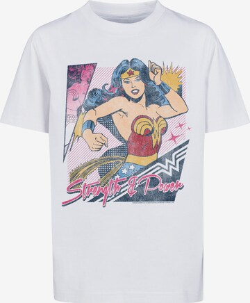 F4NT4STIC T-Shirt 'DC Comics Wonder Woman Strength & Power' in Weiß: predná strana