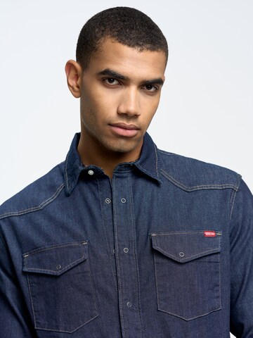 BIG STAR Regular fit Button Up Shirt 'CHUCK' in Blue