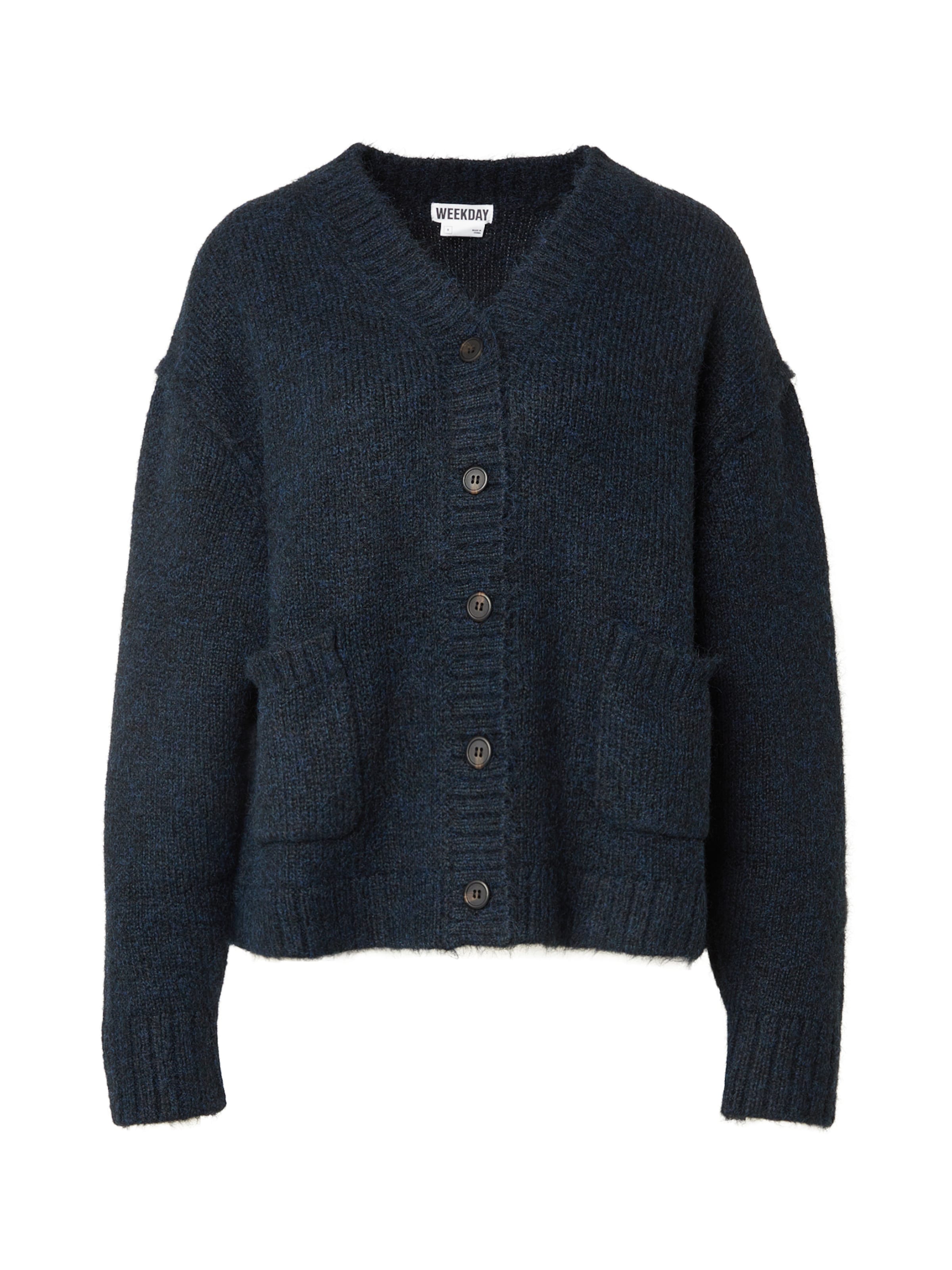 WEEKDAY Gebreid vest &#x27;Pearl&#x27; in Blauw: voorkant