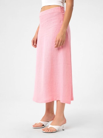 DIMI Skirt 'Damen-Leinen-Midirock' in Pink
