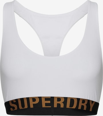 Bustier Soutien-gorge de sport Superdry en blanc : devant