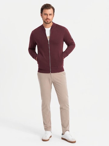 Ombre Sweatvest 'OM-SSZP-0215' in Rood