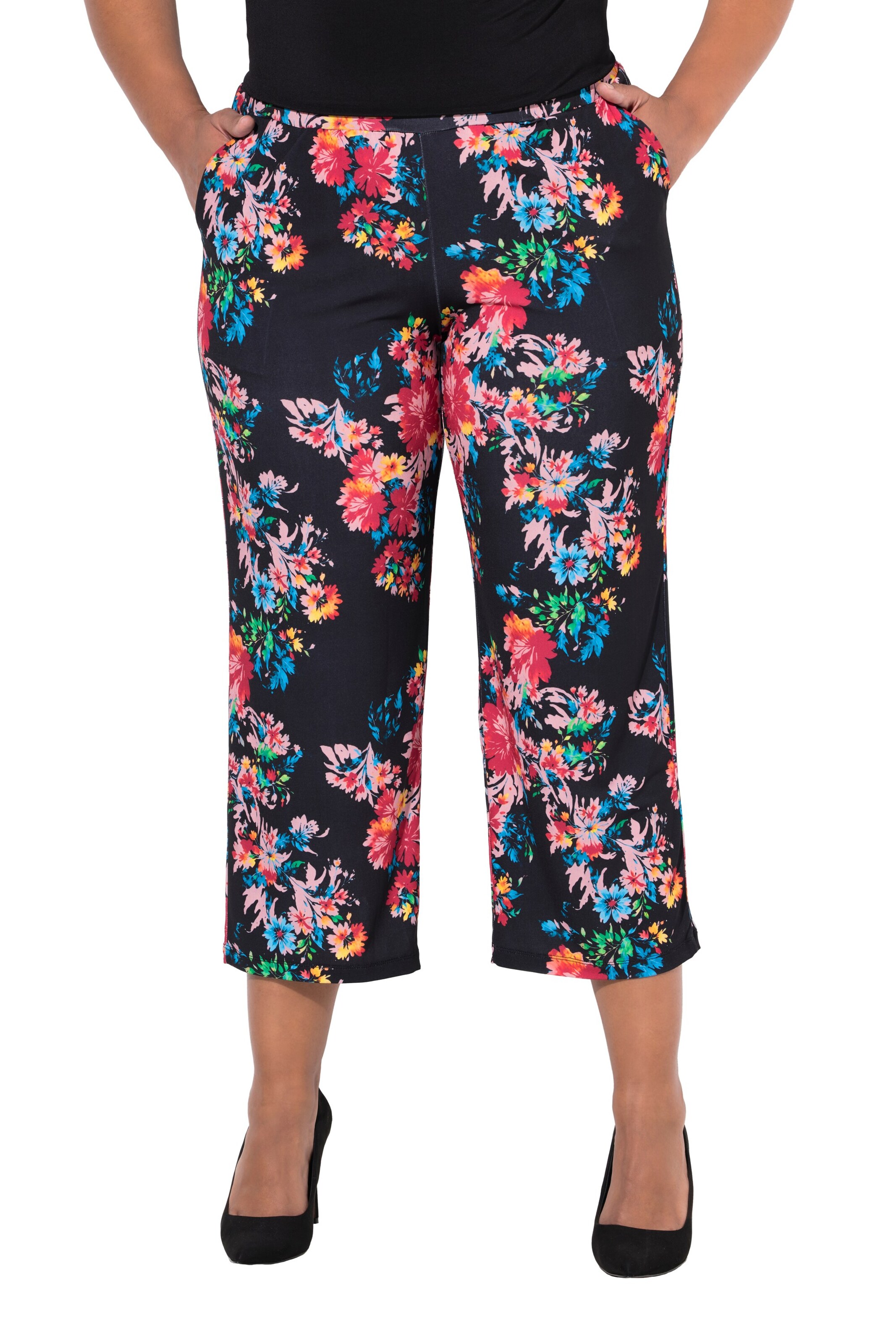 Ulla Popken Regular Broek in Zwart: voorkant