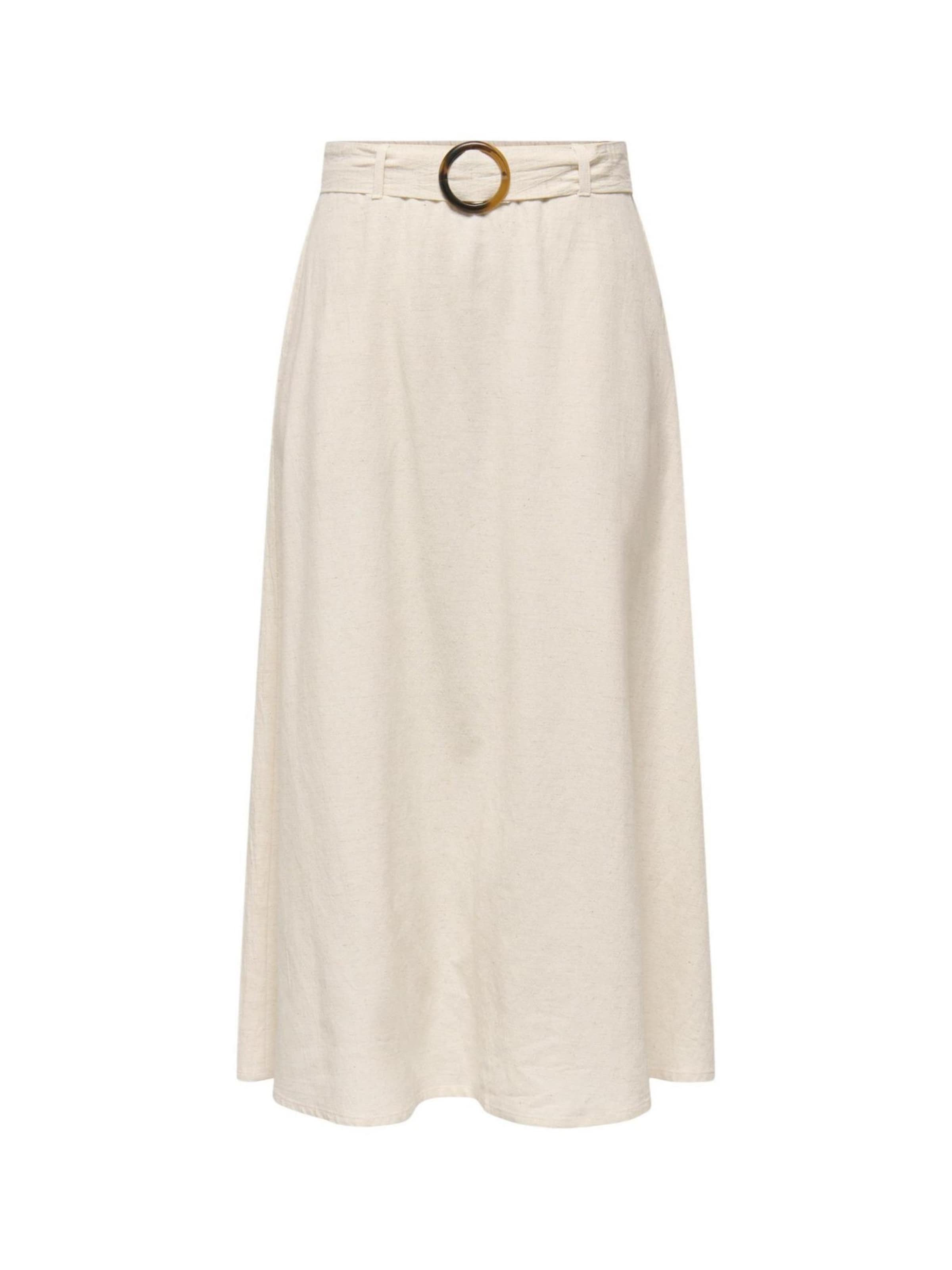Gonna 'Jdymilan Linen Hw Belted Skirt Wvn Dia 15366394' di Jaqueline de Yong in beige