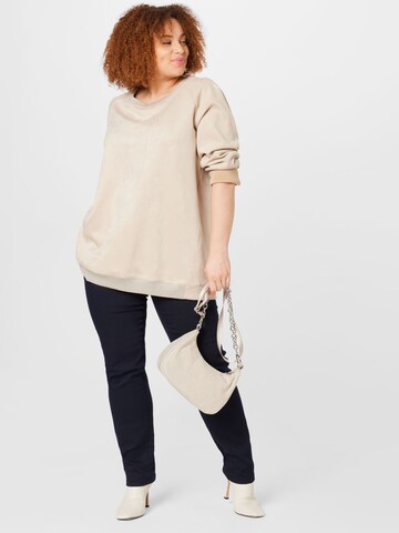 Sweat-shirt 'OCCHIO' Persona by Marina Rinaldi en beige