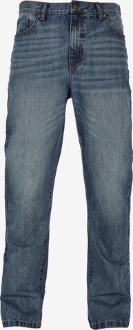 Urban Classics Flared Jeans in Blauw: voorkant