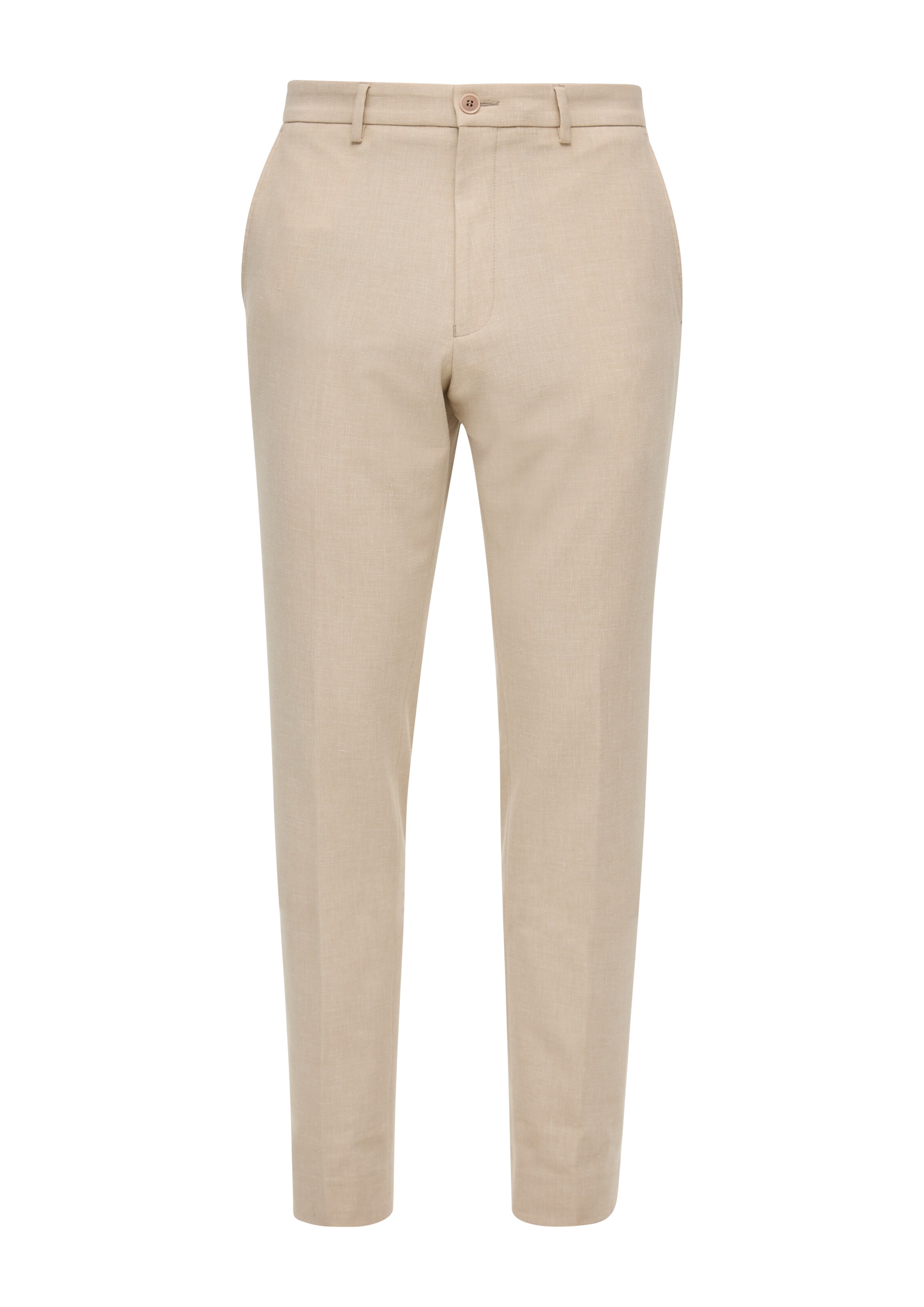 s.Oliver BLACK LABEL Slimfit Bügelfaltenhose in Beige: Vorderseite