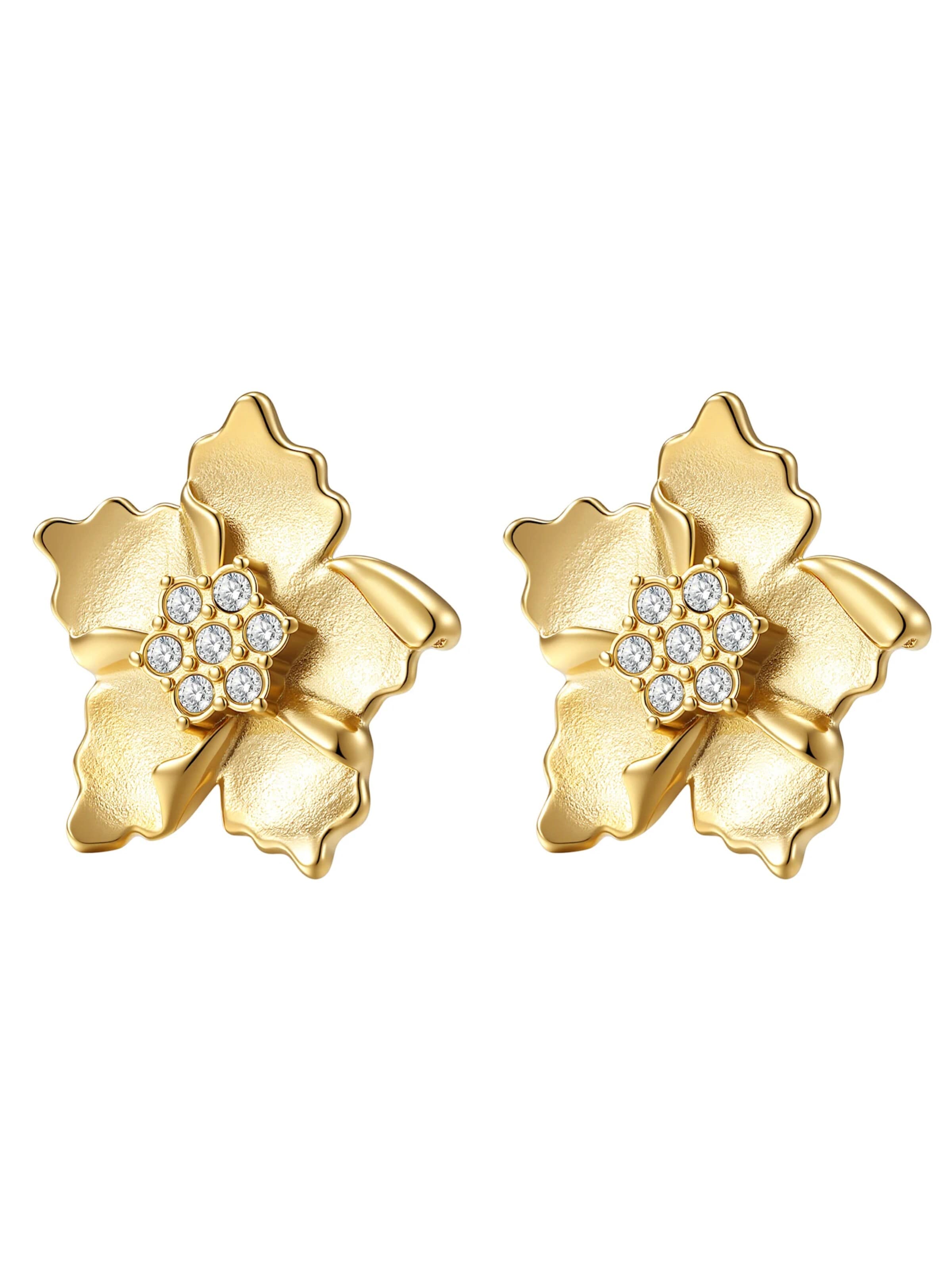 Orecchini 'Sunburst Flower Stud' di Hey Happiness in oro