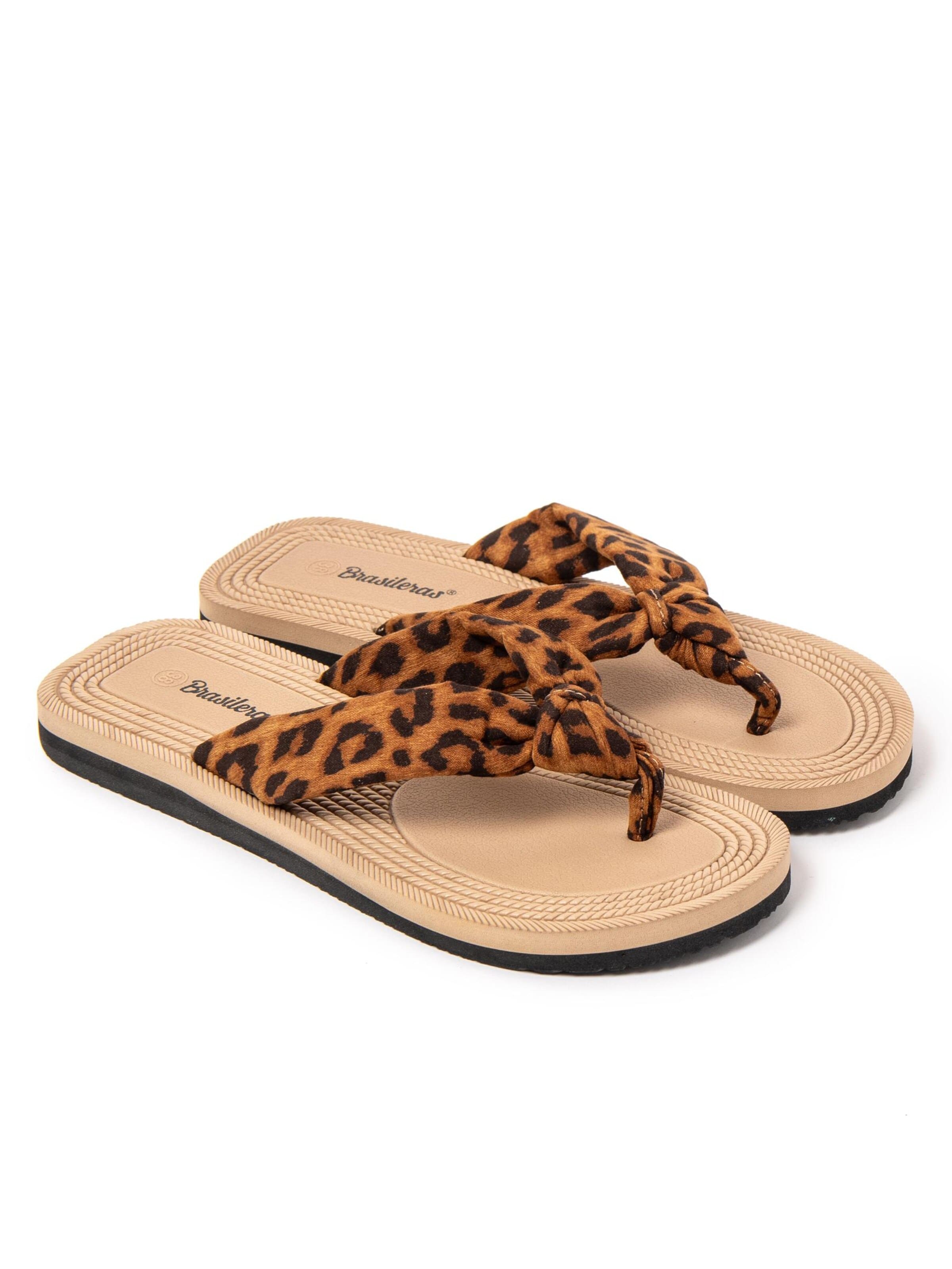 Brasileras T-bar sandals 'Savanna' in Brown