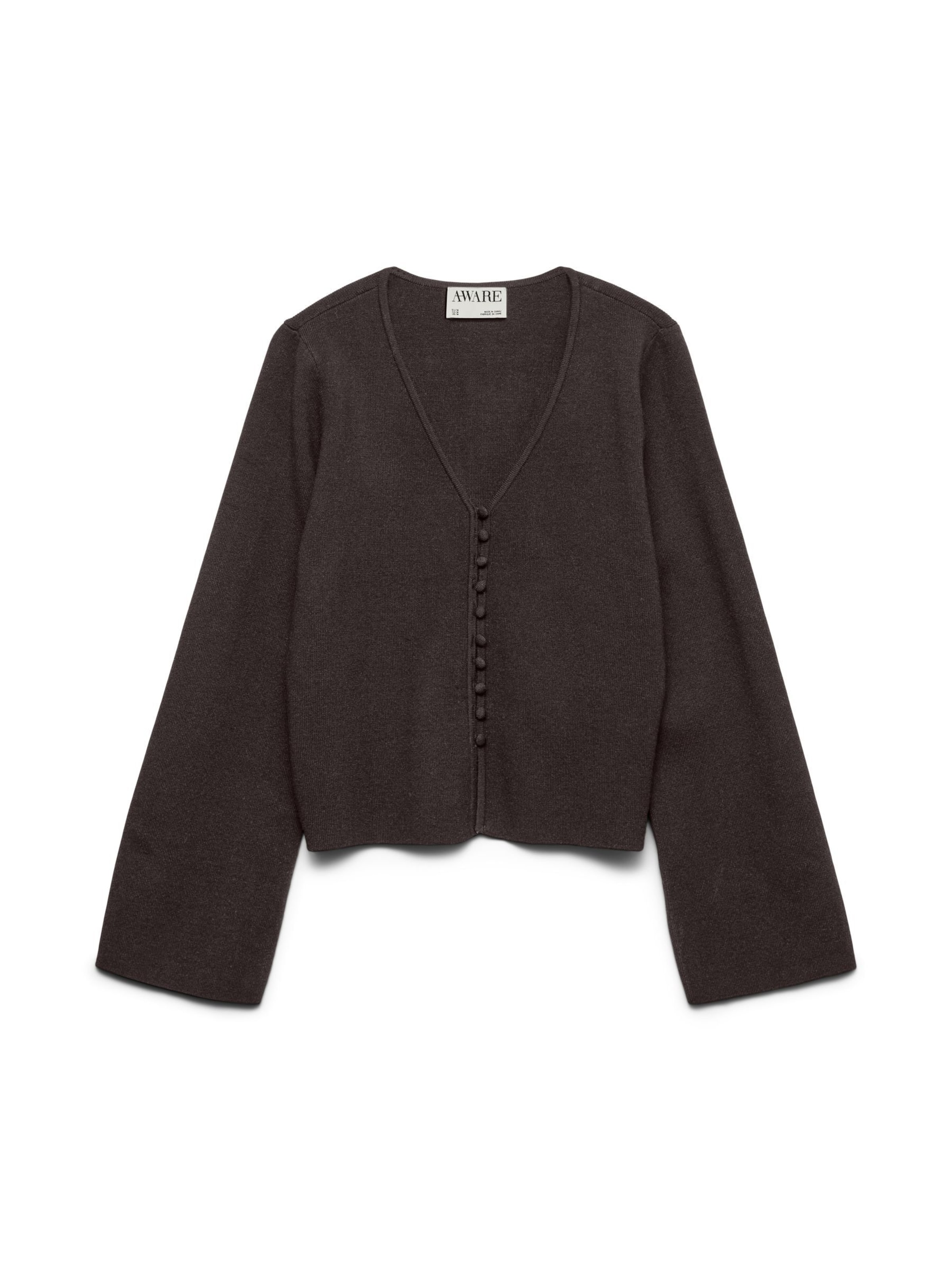 VERO MODA Gebreid vest 'AWHANNA' in Bruin: voorkant