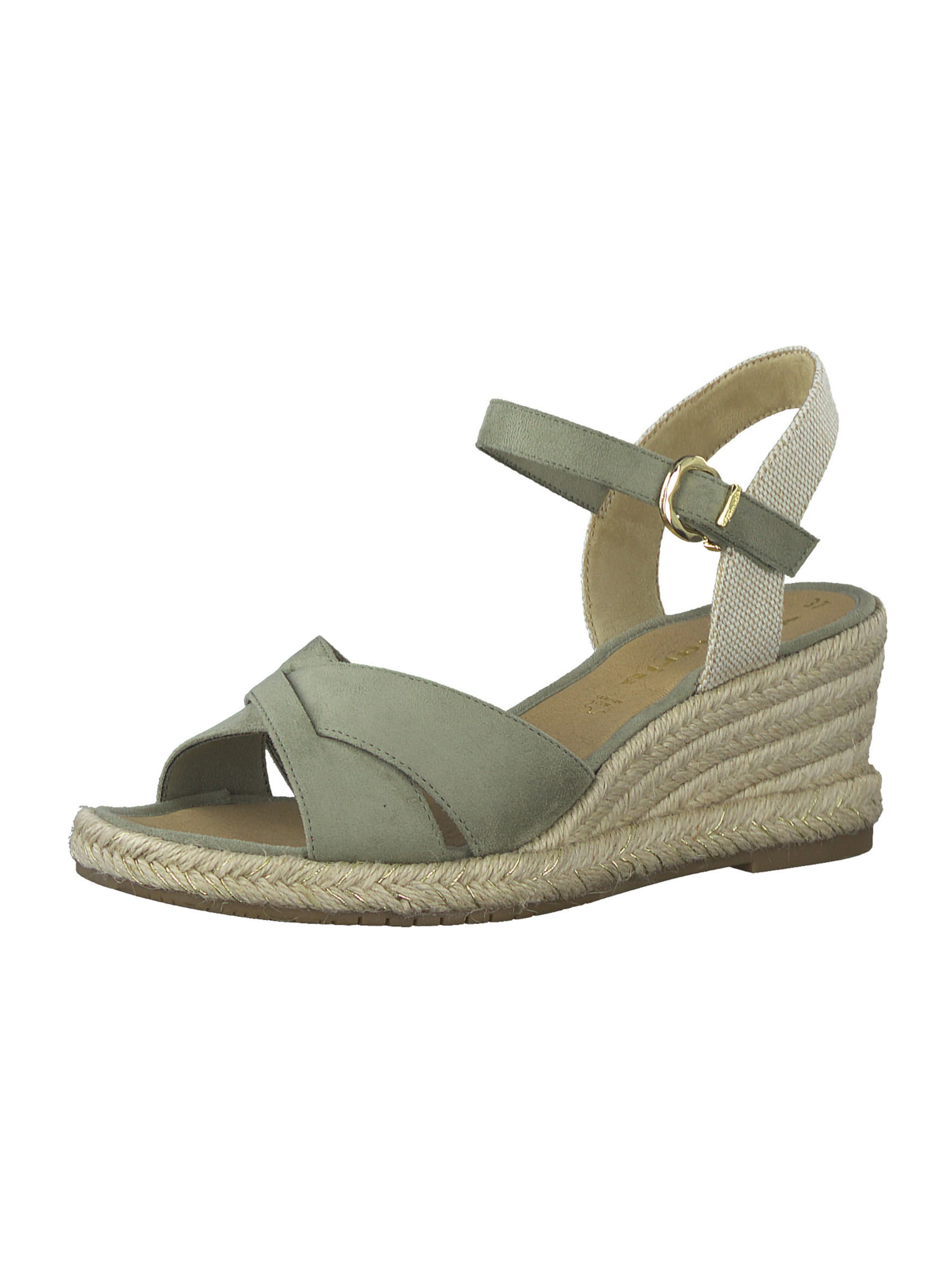 Sandales à lanières '28367' Tamaris en vert : devant