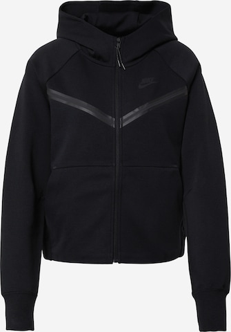 Nike Sportswear Zip-Up Hoodie in Black: front