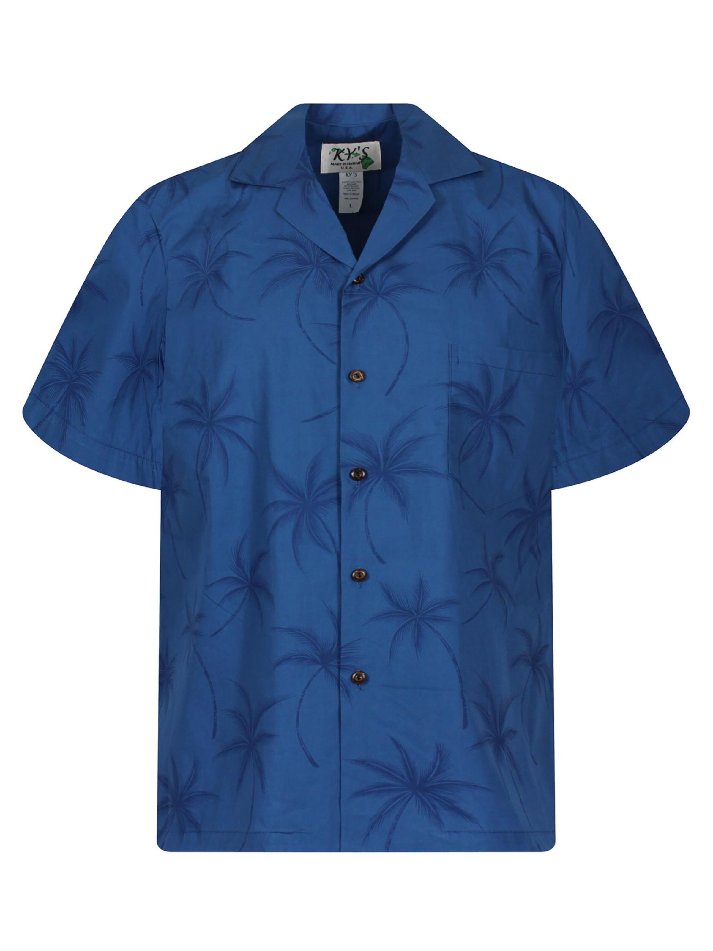 KY's Regular fit Button Up Shirt 'Palmshadow' in Blue: front