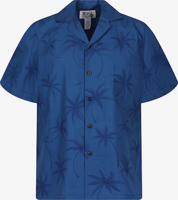 KY's Hemd 'Palmshadow' in Blau: Vorderseite
