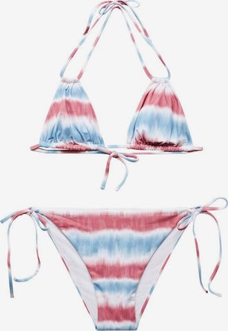 MANGO TEEN Triangel Bikini 'Flamingo' in Blau: predná strana
