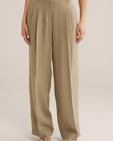 WE Fashion Широкий Брюки со складками в Серый: спереди