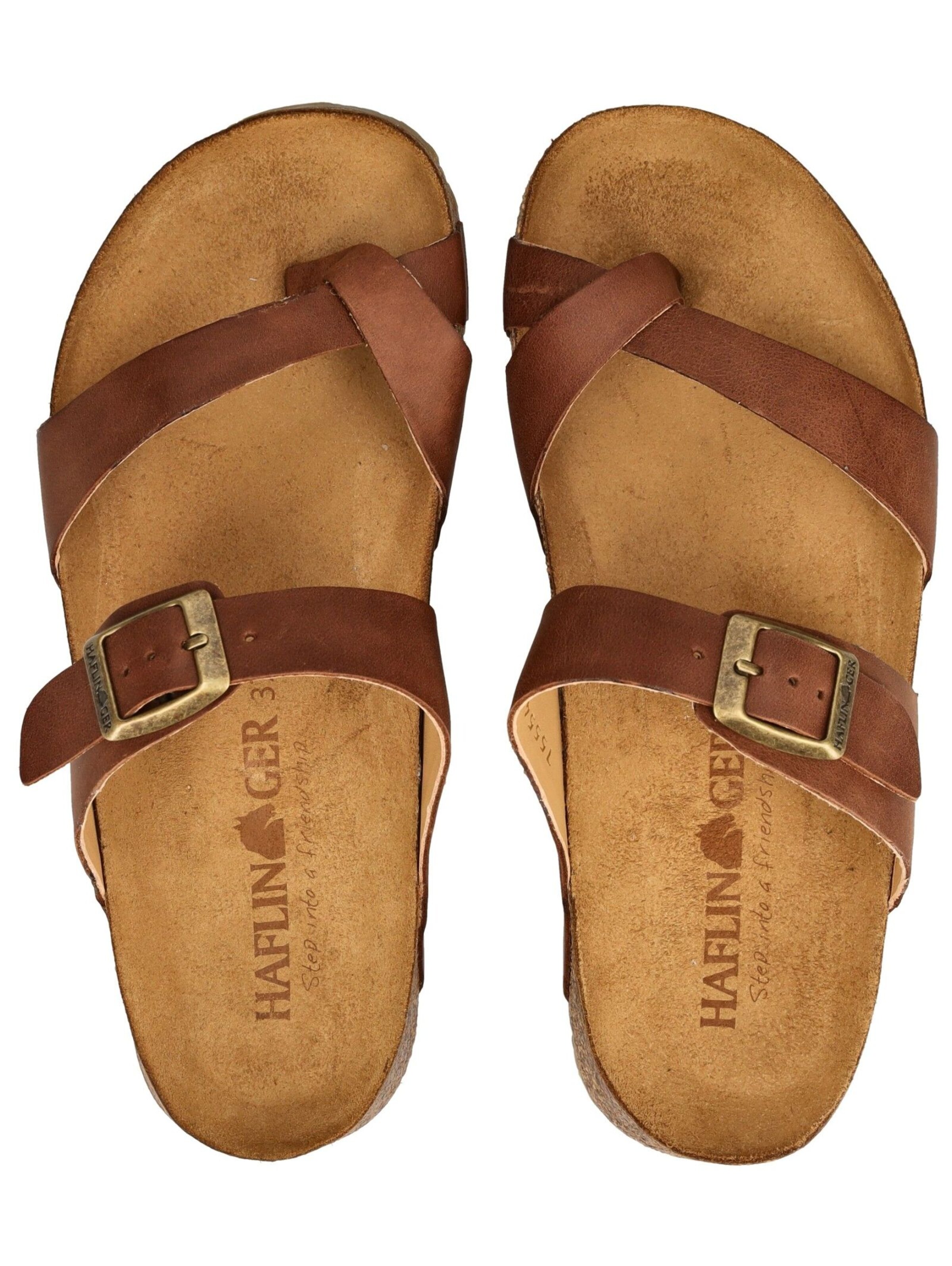 HAFLINGER Teenslippers in Bruin